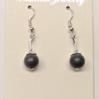 Boucles d oreilles onyx mat