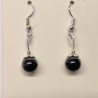 Boucles d'oreilles Onyx noire