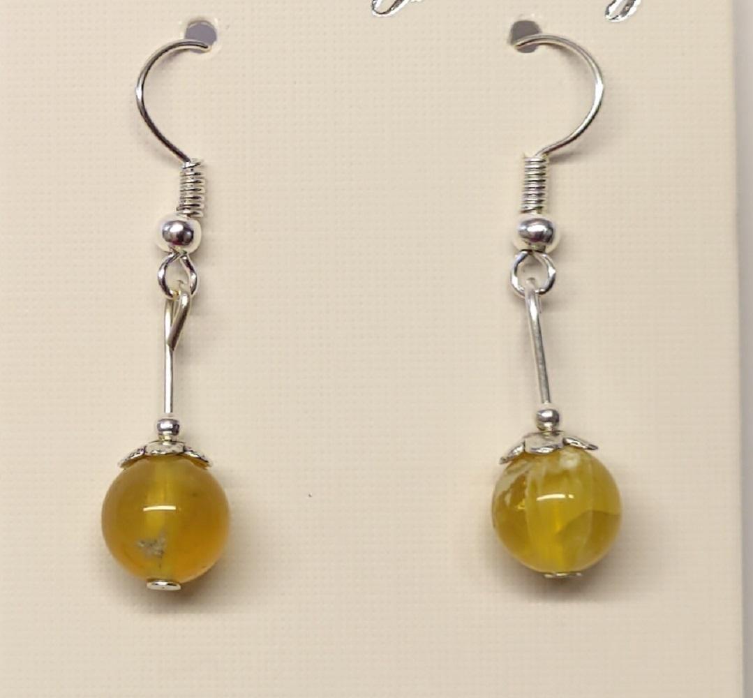 Boucles d oreilles opale jaune 2 