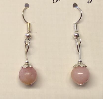 Boucles d oreilles opale rose 1