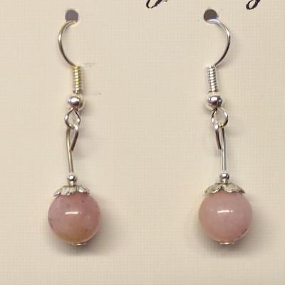 Boucles d oreilles opale rose 1