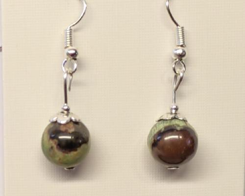 Boucles d oreilles opale verte