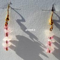 Boucles d oreilles quartz rose 1341