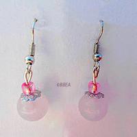 Boucles d oreilles quartz rose 1367