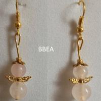 Boucles d oreilles quartz rose 2 