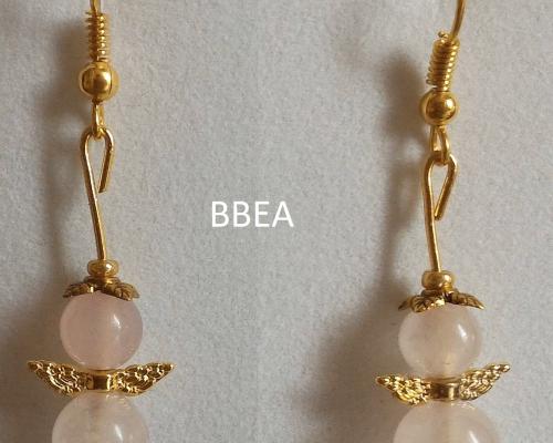 Boucles d oreilles quartz rose 2 