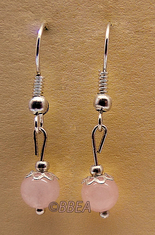 Boucles d oreilles quartz rose 2885