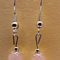 Boucles d oreilles quartz rose 2885