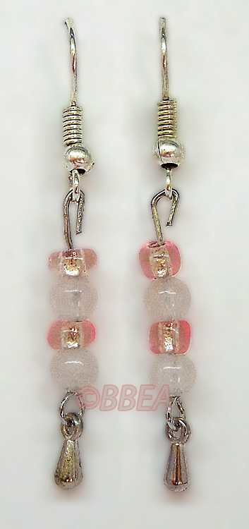 Boucles d oreilles quartz rose 3056