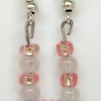 Boucles d oreilles quartz rose 3056