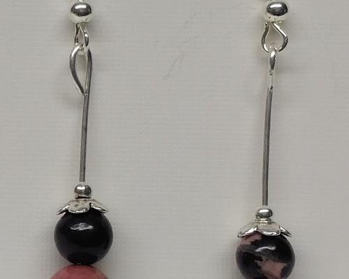 Boucles d oreilles rhodonite 5 