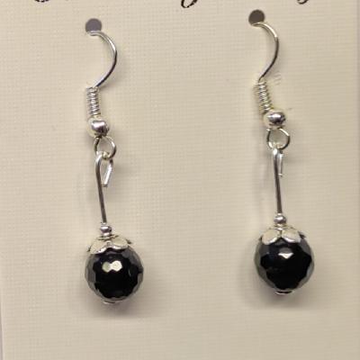 Boucles d oreilles tourmaline noire 2