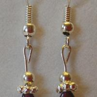 Boucles grenat goutte 2 