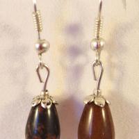 Boucles obsidienne marron 1 