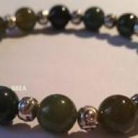 Bracelet agate mousse 16 