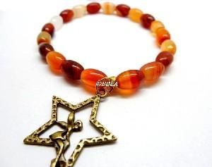 Bracelet agate orange2842 2 