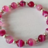 Bracelet agate rose 2 1