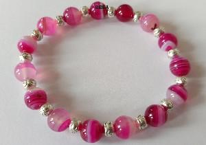 Bracelet agate rose 2 2