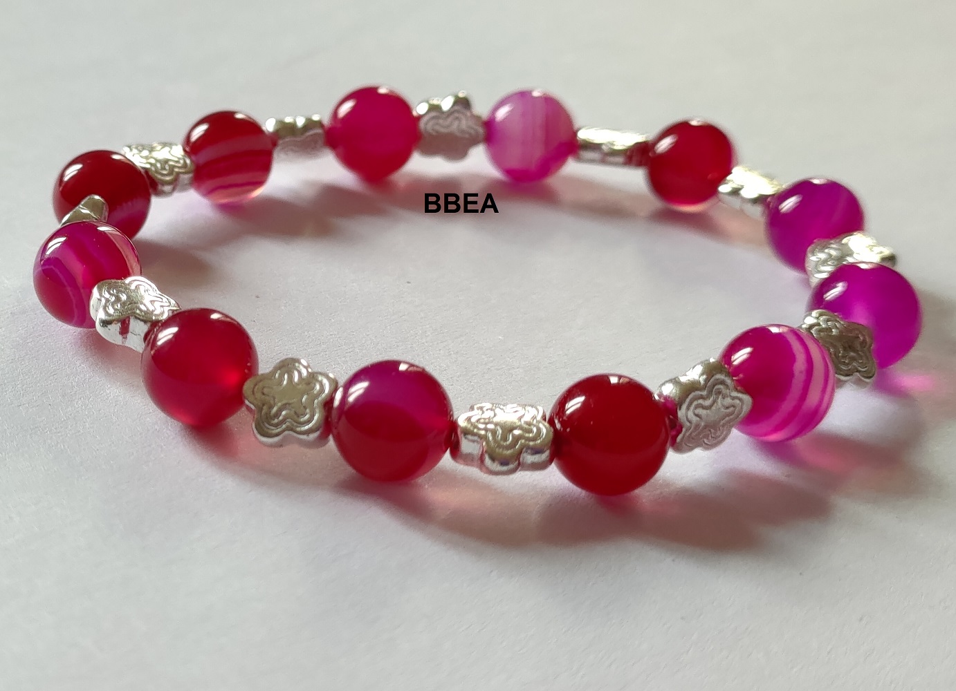 Bracelet agate rose 2