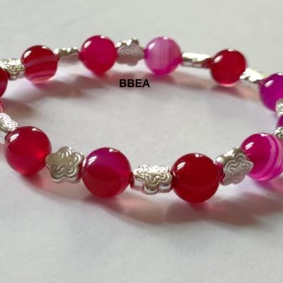 Bracelet agate rose 2