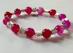 Bracelet agate rose 3