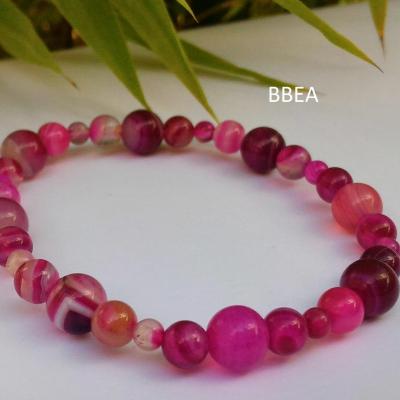 Bracelet agate rose