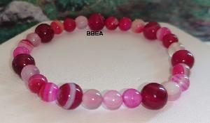 Bracelet agate teintee rose 1