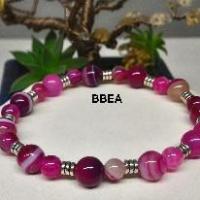 Bracelet agate teintee rose 10 