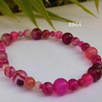 Bracelet agate teintee rose 6 