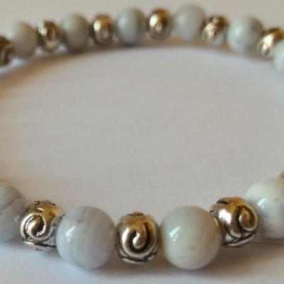Bracelet calcedoine bleue