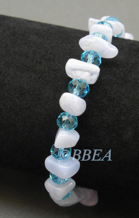 Bracelet chips calcedoine bleue 3237