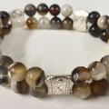 Bracelet double agate botswana