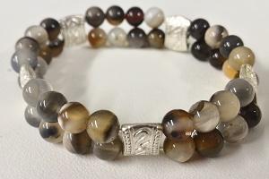 Bracelet double agate botswana