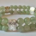 Bracelet double aventurine verte 10 