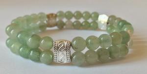 Bracelet double aventurine verte 10 