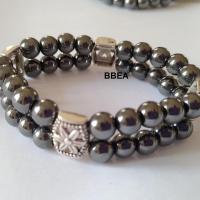 Bracelet double hematite 2 1