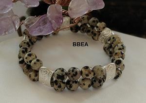 Bracelet double jaspe dalmatien 1