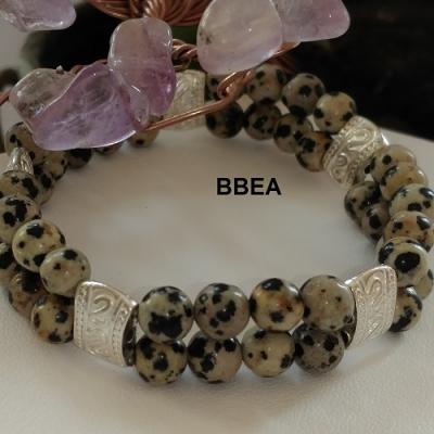 Bracelet double jaspe dalmatien