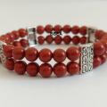 Bracelet double jaspe rouge 1