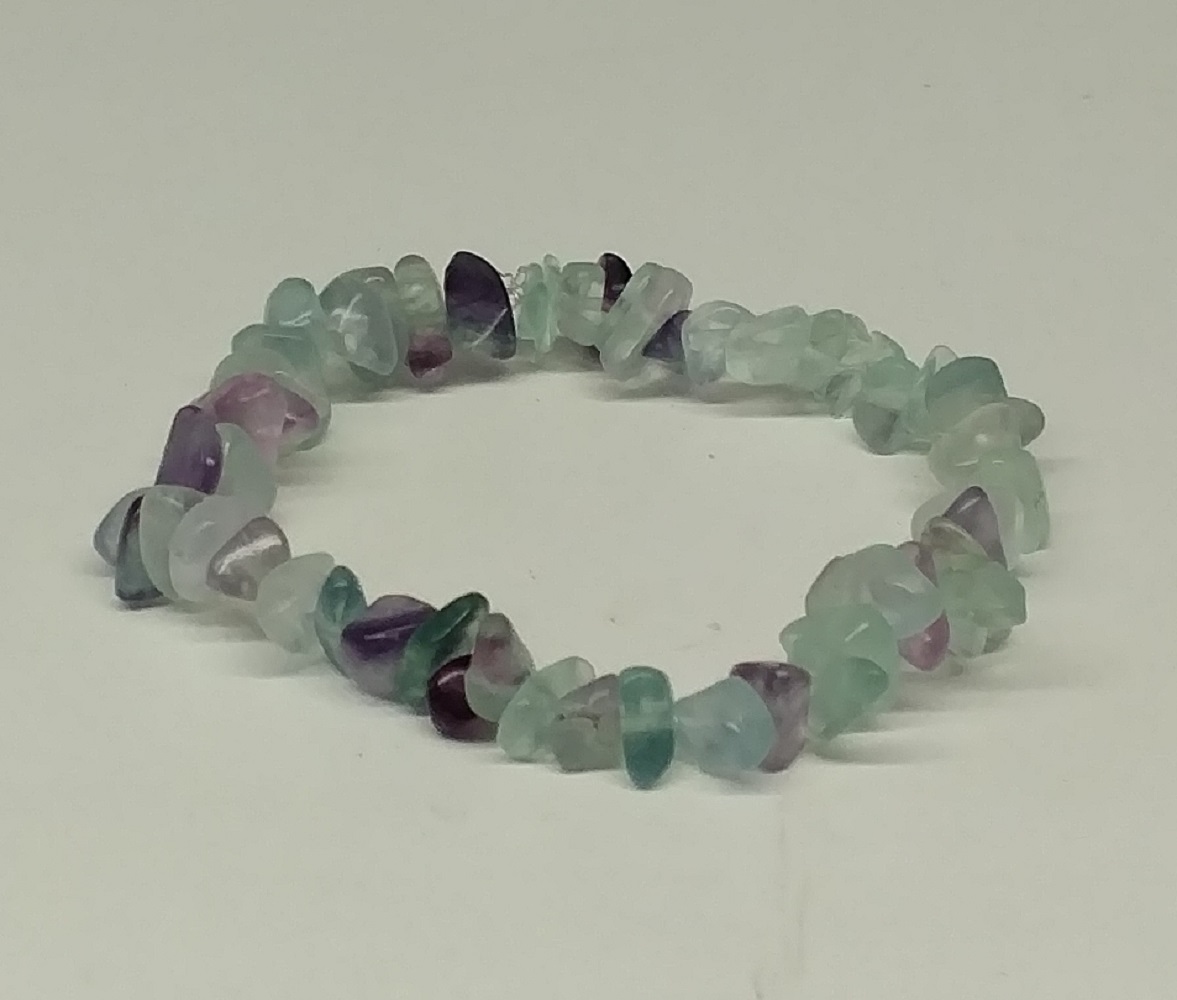 Bracelet concentration et mémoire en fluorite arc en ciel