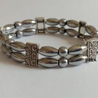 Bracelet hematite grise double 1 1