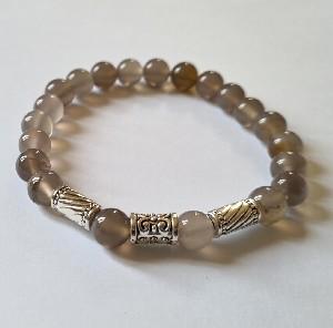 Bracelet homme agate grise 1 3