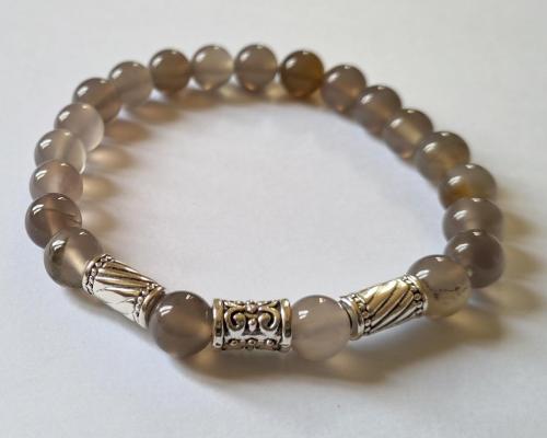 Bracelet homme agate grise 1 