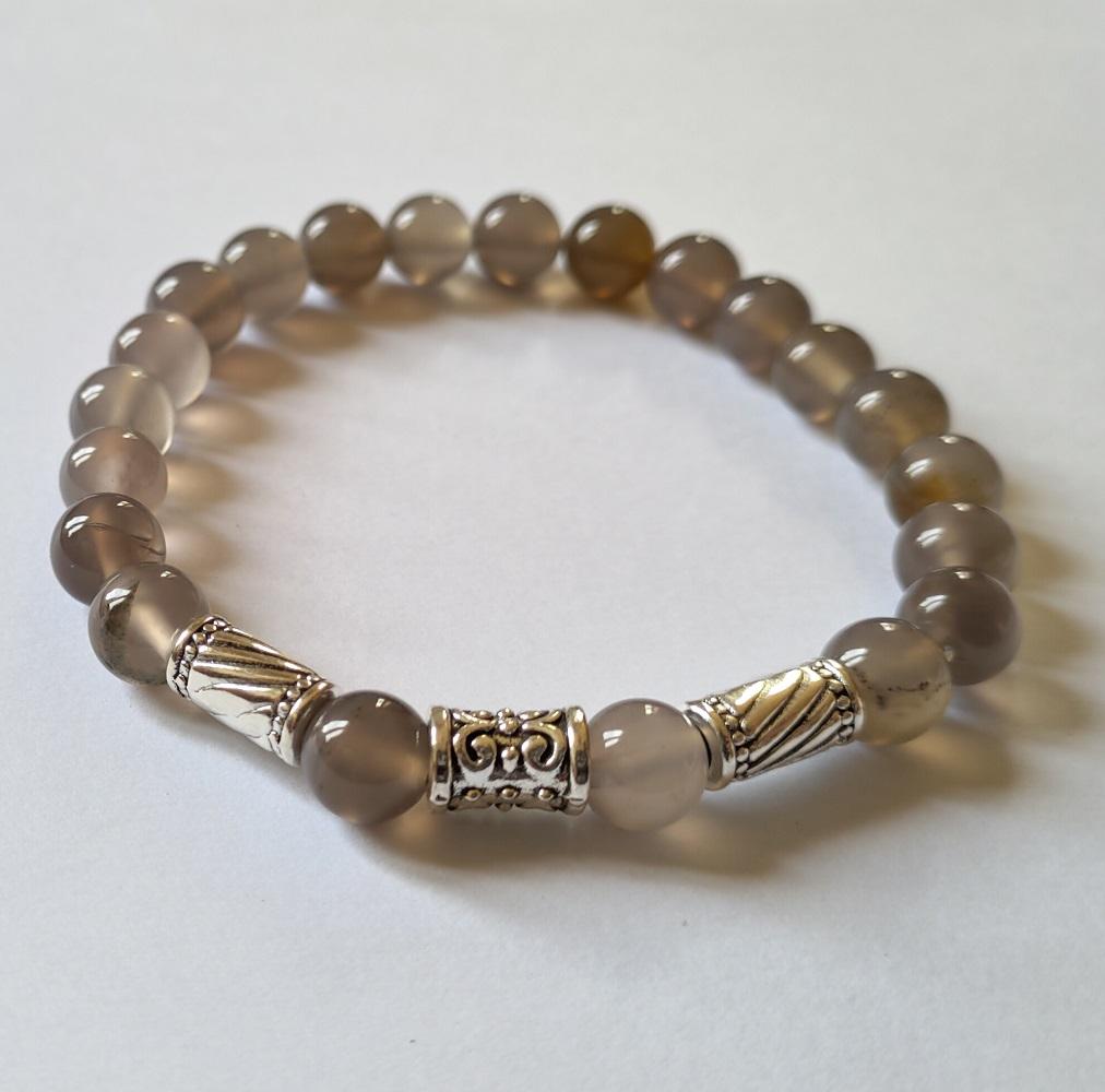 Bracelet homme agate grise 1
