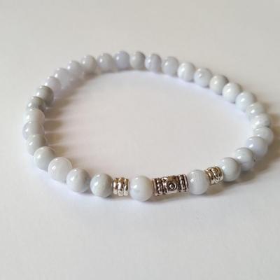 Bracelet homme calcedoine bleue
