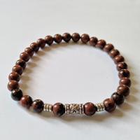 Bracelet homme obsidienne acajou 2 