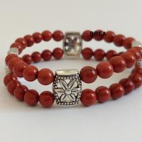 Bracelet jaspe rouge double