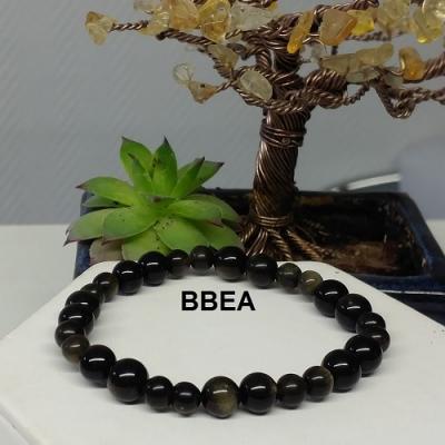 Bracelet obsidienne doree 1 1