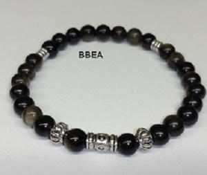 Bracelet obsidienne doree 11