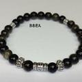 Bracelet obsidienne doree 11 